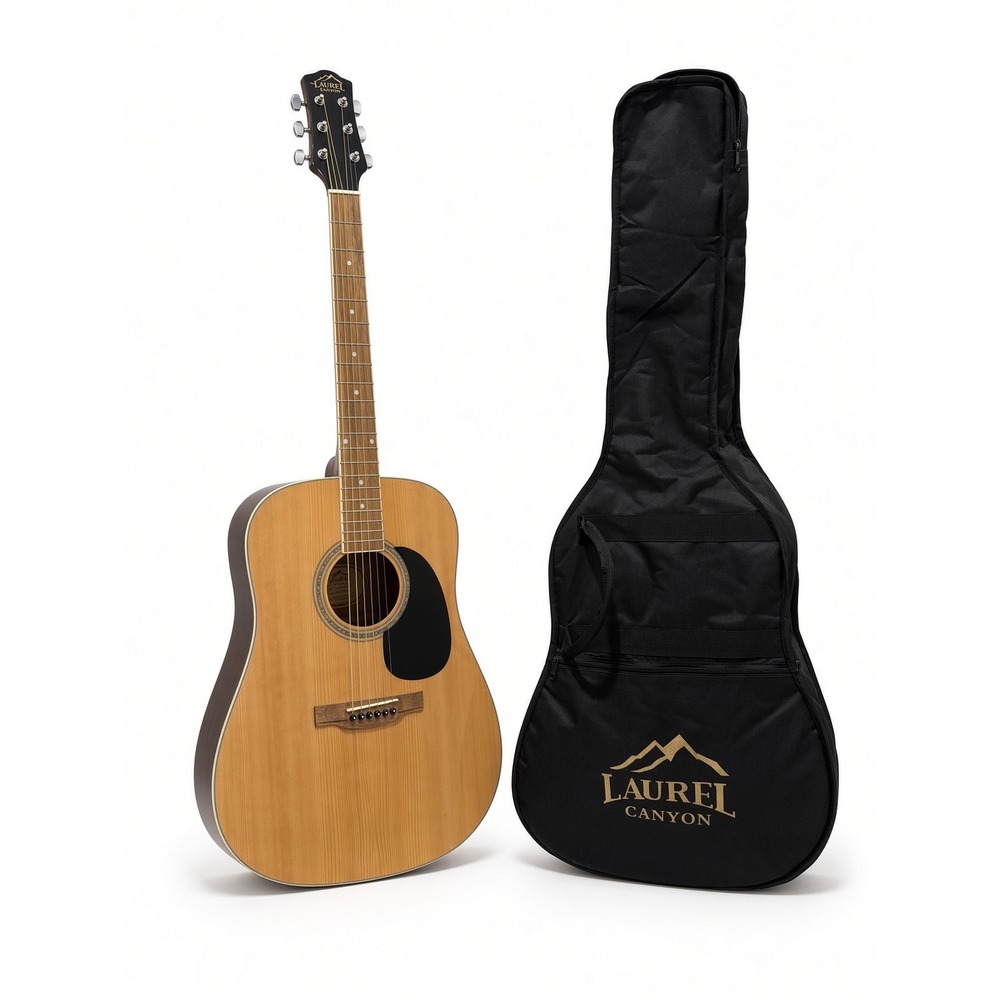 Laurel Canyon LD-100 Dreadnought Acoustic Guitar Natural with Gig Bag